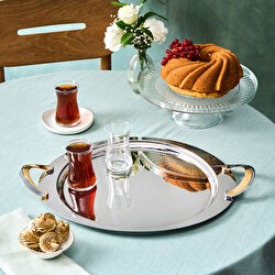 Karaca Serra Yuvarlak Çelik Tepsi 41 Cm