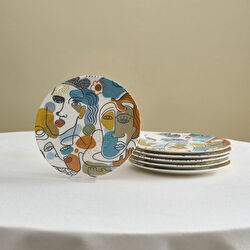 Karaca Feliz 6 Parça Porselen Pasta Seti 19 cm