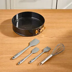 Karaca Black Gold and Pastry 5 Parça Kek Kalıbı ve Pasta Hazırlık Seti