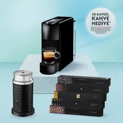 Nespresso C35 Essenza Mini Siyah Kahve Makinesi ve Süt Köpürtücü Aksesuar_0