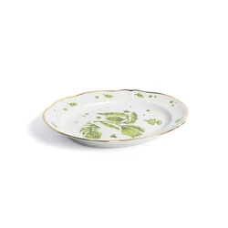 Bitossi Home Fabula Floral Porselen Oval Tabak 34 cm Yeşil