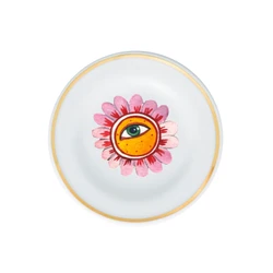 Bitossi Home Fabula Flower Eye Porselen Küçük Tabak 9,5 cm Pembe