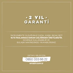 Emsan Elegance Duru Gold 84 Parça 12 Kişilik Lüks Kutulu Çatal Kaşık Bıçak Takımı