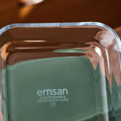 Emsan Daisy 3'lü Kare Borosilikat Saklama Kabı