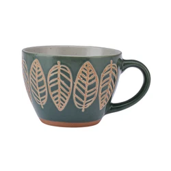 Emsan Greeny Stoneware Kupa 350 ml Yeşil