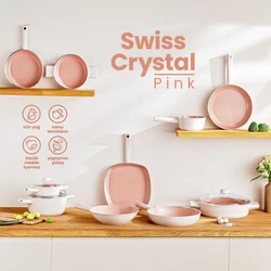 Emsan Swiss Crystal Derin Tencere Pembe 20 cm