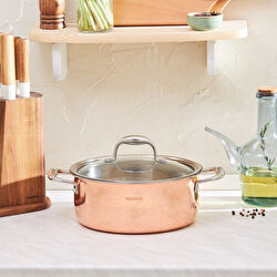 Karaca Powersteel 3Ply 316+ İndüksiyon Tabanlı Çelik Tencere 24 Cm Copper