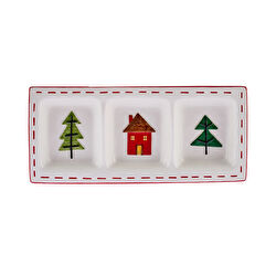 Karaca New Year Santa 3 Bölmeli Sunum Tabağı 31 cm