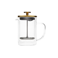 Karaca Pia Çift Cidarlı Borosilikat Cam French Press 800 ml Metalik
