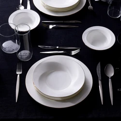 Karaca X Sarıyer Design Vortex Fine Pearl 28 Parça 6 Kişilik Yemek Takımı Gold 