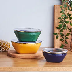 Karaca Fancy Sunset Sakla/Isıt 3'lü Emaye Saklama Kabı Seti