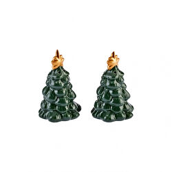 Karaca New Year Yılbaşı 24 Pine Tree Tuzluk/Biberlik