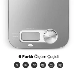 Karaca x Refika'dan Gastro Scale 1004 Self Power Kinetik Enerjili Ekranlı Inox Mutfak Tartısı 5kg Kapasite