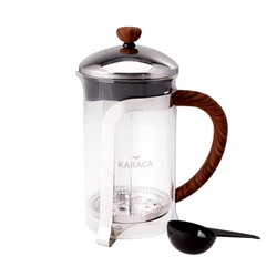 Karaca Coffee Bean Borosilikat Cam French Press Wooden 600 Ml