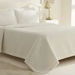 Karaca Home Liora Çift Kişilik Yatak Örtüsü Beyaz