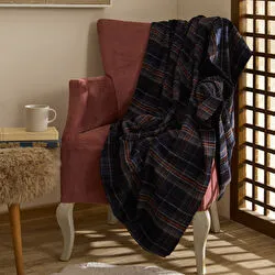 Karaca Home Flanel Throw Tv Battaniyesi Siyah/Turuncu