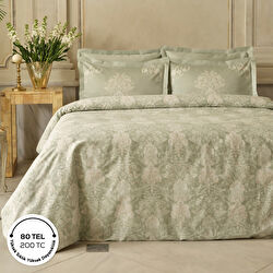 Karaca Home Holly 80 Tel %100 Pamuk Saten Çift Kişilik Nevresim Takımı Mint