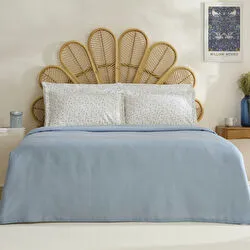 Karaca Home Lina Bambu Tek Kişilik Pike Takımı Mavi