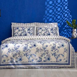 Karaca Home Rosario %100 Pamuk Çift Kişilik Nevresim Takımı Mavi