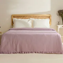 Karaca Home Maye %100 Pamuk Fırfırlı Çift Kişilik Tek Pike Beyaz 