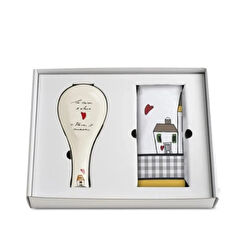 Egan Italy Le Casette Bulaşık Bezi ve Kaşık Altlığı Seti Sarı