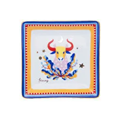 Baci Milano Zodiac Vibe Boğa Burcu Kare Tabak 15 cm x 15 cm