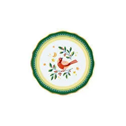Baci Milano Mamma Mia Kuş Desenli Yeşil Tatlı Tabağı 16 cm