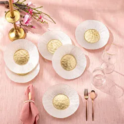 Emsan Golden 6 Kişilik Cam Pasta Seti 21 cm