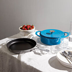 Pot Art Kırmızı Döküm Düz Tava 28 cm