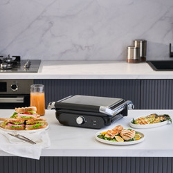 Homend Grilliant 1366H Inox Gövdeli Çıkarılabilir Döküm Plakalı Tost ve Izgara Makinesi