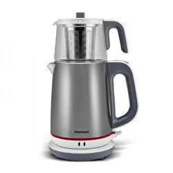 Homend Royaltea 1751H Cam Demlikli Inox Çay Makinesi Beyaz