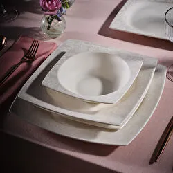 Karaca Square Bone Celes 53 Parça 12 Kişilik Yemek Takımı