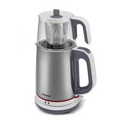 Homend Royaltea 1751H Cam Demlikli Inox Beyaz Çay Makinesi