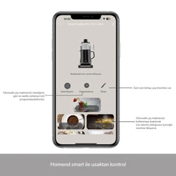 Homend Smart Royaltea Plus 2 in 1 Otomatik Çay ve Türk Kahve Makinesi Wifi Mat Siyah