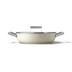 Smeg Cookware Krem Tencere Cam Kapaklı 28 cm