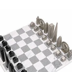 Skyline Chess Paslanmaz Çelik Mermer Satranç Takımı Londra