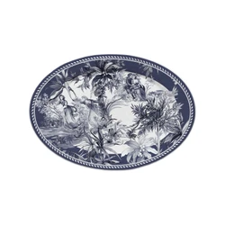 Baci Milano Versailles Oval Melamin Servis Tabağı 50x35 cm Mavi_0