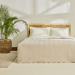 Kaşmir Home Freya Su Yolu Tek Kişilik Yatak Örtüsü Pudra 