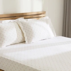 Kaşmir Home Grasy %100 Pamuk Çift Kişilik Çarşaf Takımı Bej
