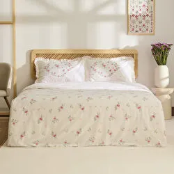 Kaşmir Home Pure Lov %100 Pamuk Çift Kişilik Nevresim Takımı Rose 