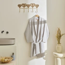 Kaşmir Home İris Waffle Bornoz Offwhite L-XL