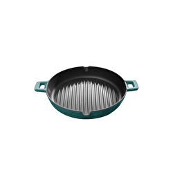 Voeux Kitchenware Elegance Siyah Döküm Yuvarlak Izgara Tava 30 Cm