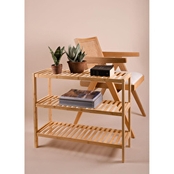 The Mia Bambu 3 Katlı Düzenleyici Dolap Raf Ayakkabılık 70x59x26
