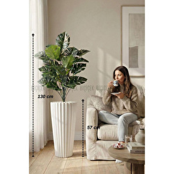 Biçiçek 130 Cm Monstera Bi̇tki̇si̇ Si̇yah Li̇lyum Saksida
