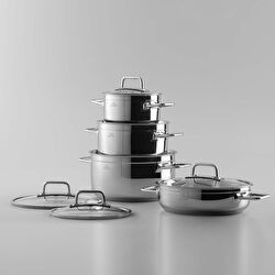 Jumbo Modena 8 Parça İndüksiyon Tabanlı Titanyum Gold Tencere Seti