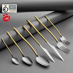 Jumbo 5100 Quartz Titanyum Gold 12 Kişilik 84 Parça Çatal Kaşık Bıçak Takımı