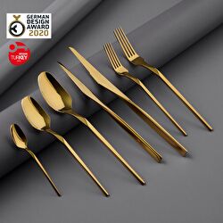 Jumbo 5100 Quartz Titanyum Bronz 12 Kişilik 84 Parça Çatal Kaşık Bıçak Seti