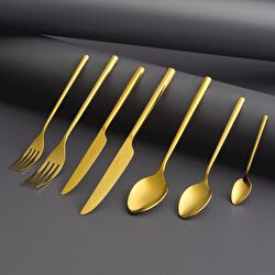 Jumbo 1001 Titanyum Siyah 12 Kişilik 84 Parça Çatal Kaşık Bıçak Takımı