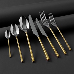 Jumbo 1001 Titanyum Siyah 12 Kişilik 84 Parça Çatal Kaşık Bıçak Takımı