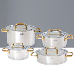 Jumbo Metalix 8 Parça İndüksiyon Tabanlı Çelik Tencere Seti